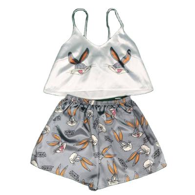 China Amazon Hot Selling USA Cartoon Animals Summer Girls Two Piece Pajamas QUICK DRY for sale