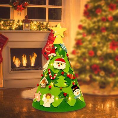 China Customized Felt Handmade Three-Dimensional Felt Holiday Decoration DIY Christmas Tree Christmas Decoration for sale