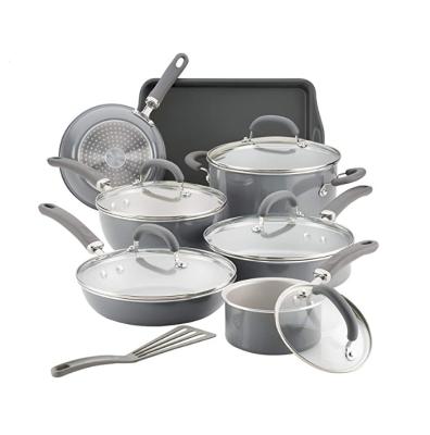 China The CLASSIC 18 Piece Marble Coating Stock Die Casting Non-sitck Casserole Cookware Set for sale