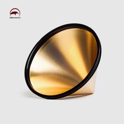 China Hot sale 304 stainless steel coffee filter sustainable gold tone GOLDEN COFFEE DRIPPER for sale