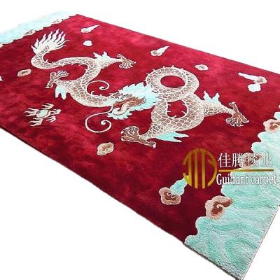 China Chinese Dragon Traditional Design New Zealand Wool Washable Hand Tufted Rug And Blanket for sale