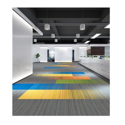 China Stain Resistant Modern PVC Backed Full Nylon Office And Gym Flooring Carpet Tiles Custom Small Size for sale