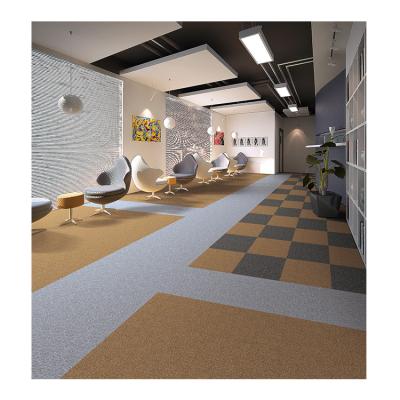 China Alfombra Square Stain Resistant Polypropylene Office Commercial PVC Backing Carpet Tile for sale