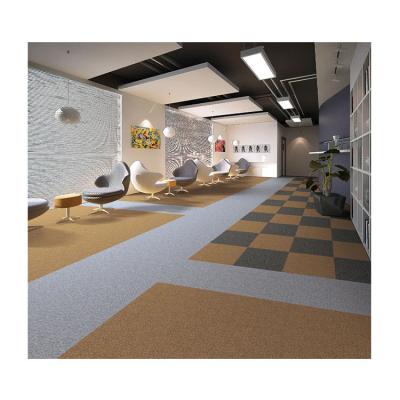 China Stain Resistant Fire Retardant PVC Backed Polypropylene Square Office And Gym Floor Carpet Tiles for sale