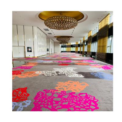 China Washable Meeting Room Hotel Banquet Hall Customized Vivid Floral Wall To Wall Axminster Carpet for sale