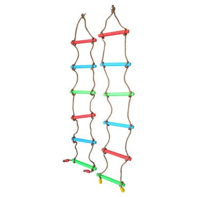 China 60 KG 2021 High Quality Kids Outdoor Fun Fitness Play Ladders Plastic Kids Climbing Step Rope Ladder For Kids for sale