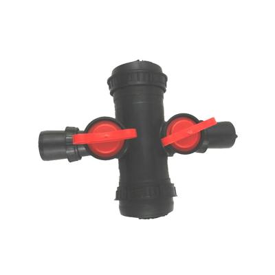 China Agriculture Irrigaiton Drip Irrigation Connector Pull Ring Reducing Cross Valve Mini Plastic Valve for Micro Spray Tape for sale