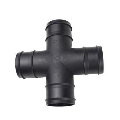 China Easy Installation Hot Sale Plastic Tee Irrigation Pipe Fitting Cross Connector for Irrigation for sale