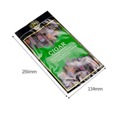 China Recyclable Custom 5~30 Cigars Printed Ziplock Travel Cigar Humidor Packaging Bags Cigar Humidified Plastic Pouches With Hydrating Layer for sale