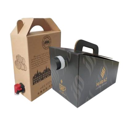 China Disposable Cheap Custom Take Away With Hand 1L 2L 3L Water Bag In Box Colorful Logo To Disposable Coffee Box Dispenser for sale