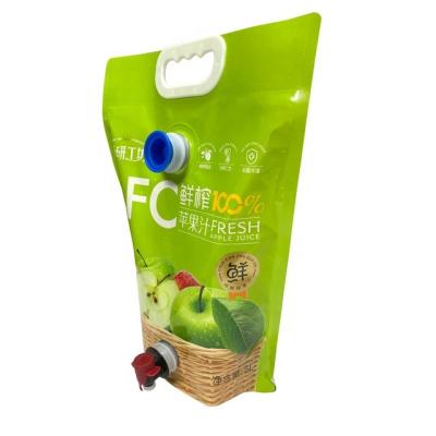 China Aseptic Custom 1L 2L 3L 5L High Barrier Aluminum Foil Apple Juice Packaging Bags Stand Up Fruit Juice Wine Coffee Spout Pouch Bags for sale