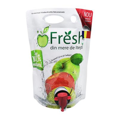 China Aseptic Custom 2L 3L 5L Reusable Beverages Drinks Plastic Packaging Bags Red Wine Bag In Box Dispenser Fruit Juice Pouch With Vitop Tap for sale