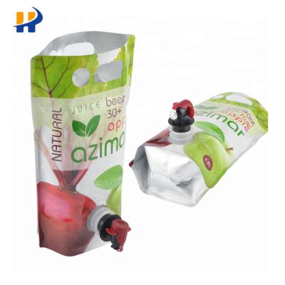 China Aseptic Custom Printed Fruit Juice Bag In Box Aseptic Liquid Packaging Pouch 2L 3L 5L Wine Bag With Spout Tap for sale