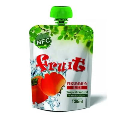 China Disposable Custom Printed 130ml Fruit Juice Spouted Pouch Tropical Persimmon Juice Drink Stand Up pouch With Spout for sale