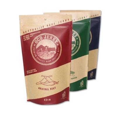 China BIODEGRADABLE Custom Printed Food Grade Kraft Paper PLA BPAT Biodegradable Stand Up Pouch with Ziplock for sale