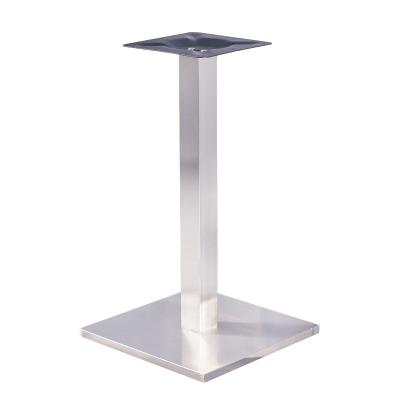 China Modern Luxury Stainless Steel Square Brushed Finish Outdoor Garden Table Base For Cafe Dining Restaurant Table Legs for sale