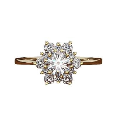 China New Romantic Creative 18K Gold Plated Rose Gold Snowflake Christmas and New Year Jewelry Female Ring for sale