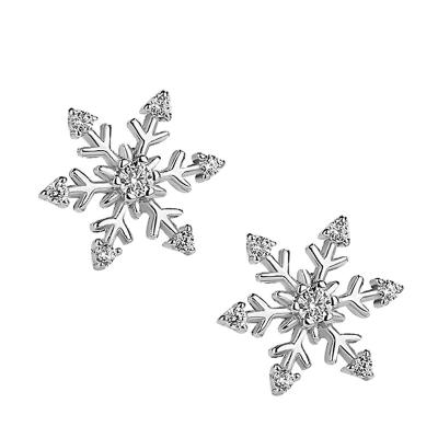 China New Vintage Christmas Snowflake Women's Jewelry Stud Earrings for sale