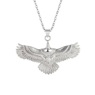 China Wholesale Hot Selling Retro Wish CLASSIC Eagle Gold Plated Platinum Men's and Women's Creative Punk Flying Unisex Necklace Pendant for sale