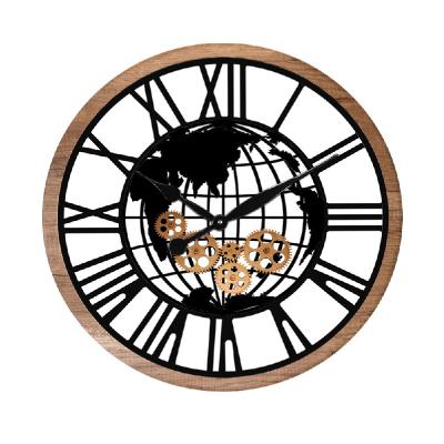 China FACTORY Best SALE Antique Luxury Decorative Unique Round Vintage Style 60cm Mechanical Wooden Wall Clock With Custom Designs Available for sale