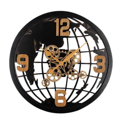 China Hot Sale 65cm Roman Large Vintage Industrial Gear Antique Style Silent Wall Clocks in Craft Metal Wood Effects for Home Decor for sale