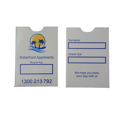 China For Protect Hotel Card Customized Design Key Material Hotel Paper Card Holder for sale