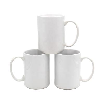 China Viable Wholesale White A Grade 15oz Sublimation Mug Ceramic Coffee Mug In Stock Sublimation Coffee Mug for sale