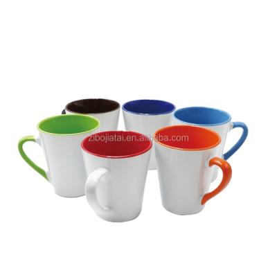 China Viable Mug Factory Promotion Chinese V Shape Glazing Colorful Ceramic Coffee Mugs for sale