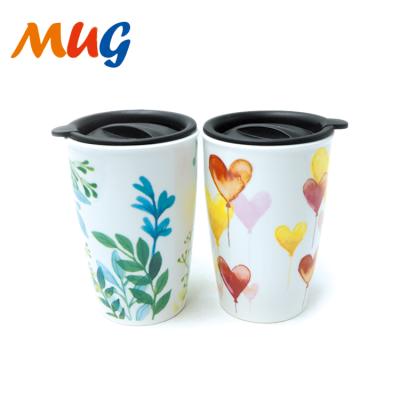 China Viable Wholesale Ceramic Coffee Mug With Silicone Lid for sale