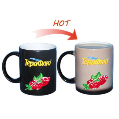 China Best Selling Viable Promotional High Quality Sublimation Color Change Mug JT-7102 Black Color Changing Mug for sale