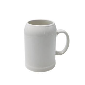 China Factory Feature Single Glaze White Stoneware Large Volume Ceramic Beer Mugs Eco - Friendly Direct Sublimation Viable for sale