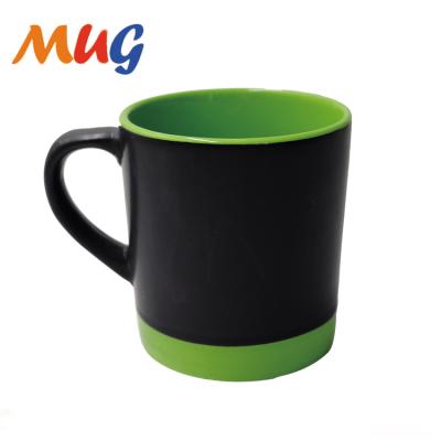 China Viable Wholesale Ceramic Stoneware Chalk Mug With Chalkboard For Gift for sale