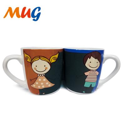 China Sustainable Hot Selling Ceramic Mug Customized Coffee Mug Kids Ceramic Decal Chalk Handsome for sale