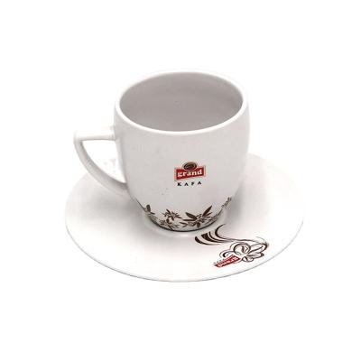 China Sustainable Promotional Customized Logo Ceramic Coffee Mug With Saucer for sale