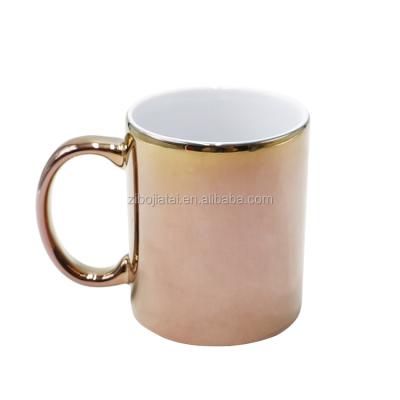 China Sustainable New Design Custom Copper Plated Ceramic Mugs Coffee Mug For Gift for sale