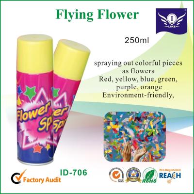 China Eco Friendly Colorful Party String Spray 250ml , Celebration Flying Flower for sale