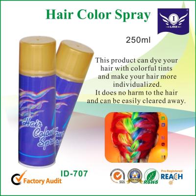 China 250ml Hair Color Spray , Party String Spray Dry Hair With Colorful Tints for sale