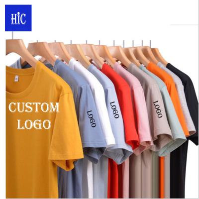 China Custom 100% Cotton Anti-Wrinkle HIC Printing Logo Tee Shirts Blank Embroidery Printing Anti-wrin Unisex T-shirts Base Layer Fitness Tee Tops for sale