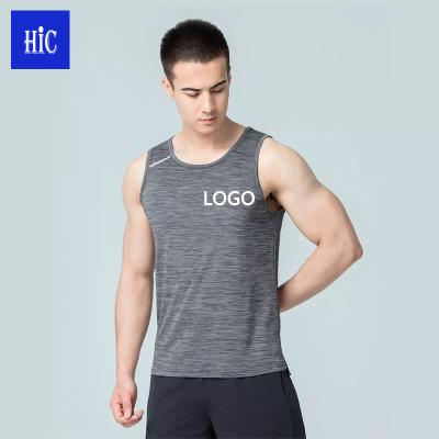 China Men's Workout Anti-Wrinkle HIC Dry-Fit Shirts Compression Dry-Fit Compression Shirts Sporty Training Tank Top Without Cutoff Sleeve for sale