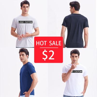 China Hot Sale QUICK DRY High Quality 100% POLYEST Logo Blank Man Crewneck Dry Custom Men's T-Shirts 2 Dollar Discount Fitted T Shirt for sale