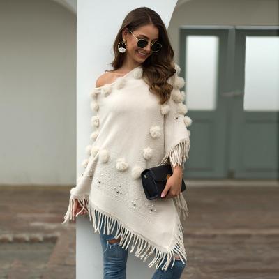 China 2021 Wholesale New Anti-Wrinkle Cardigans Women's Clothing Sweater Solid Color Hand Knitted Shawl Fringed To Hide Women's Heavy Knitted Sweaters for sale