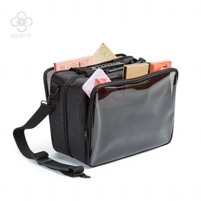 China Multifunction Large Capacity Fashion Makeup Artist Makeup Travel Bag Professional Waterproof Cosmetic Bag Black Outdoor PVC Travel Package for sale