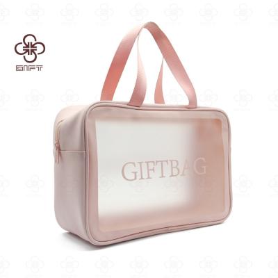 China Large Capacity OEM/ODM Makeup Storage Travel Clear Cosmetic Bag Waterproof Pvc/PU Clear PVC Toiletry Bag for sale