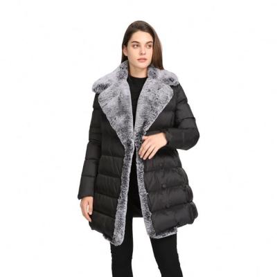 China 2021 Custom Fashion Anti-Shrink Faux Fur Collar Ladies Casual Fill Down Long Plus Size Women's Jacket And Stripper Winter Coat For Women for sale