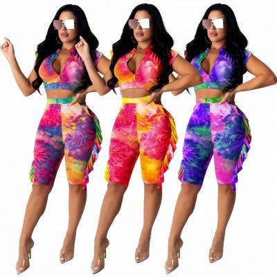 China 2021 Breathable Hot Selling Cardigan Shorts Sets Womens Stacked Two Piece Pants Outfits for sale