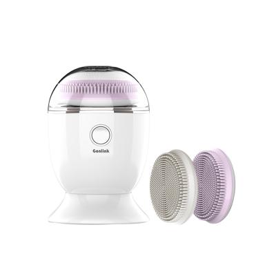 China NEWEST Version Waterproof Face Body Brush Foam Massager Face Lift With Logo Gift Case Skin Cheap Silicone Electric Facial Cleansing Brush for sale