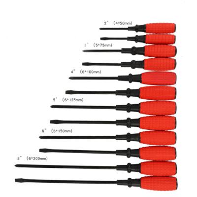 China Factory Wholesale Plastic Grenade Handle Screwdriver Red Cross And Straight Screwdriver With Plum Magnetic Screwdriver Holder Tools for sale