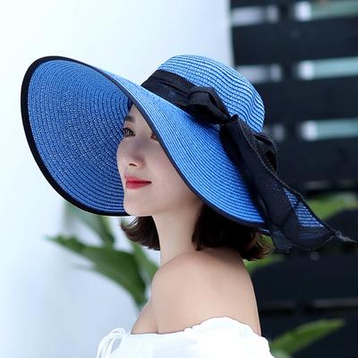 China Stylish French Wide Brim UPF 50 Wide Picture Beach Hat Style Straw Hat for sale