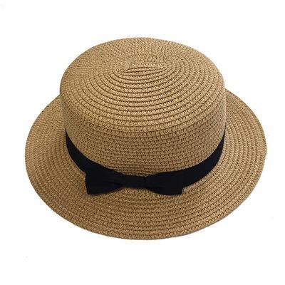 China Checked Flat Hat With Sea Grass Bowknot Candy Color Women's Big Cowboy Hat Oversized Straw Hats For Women for sale