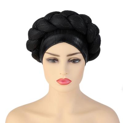 China Thick Muslim Autumn Personality Skull Cap Skullies Solid Color Hat Spring Braids Women Hot Drilling COMMON for sale